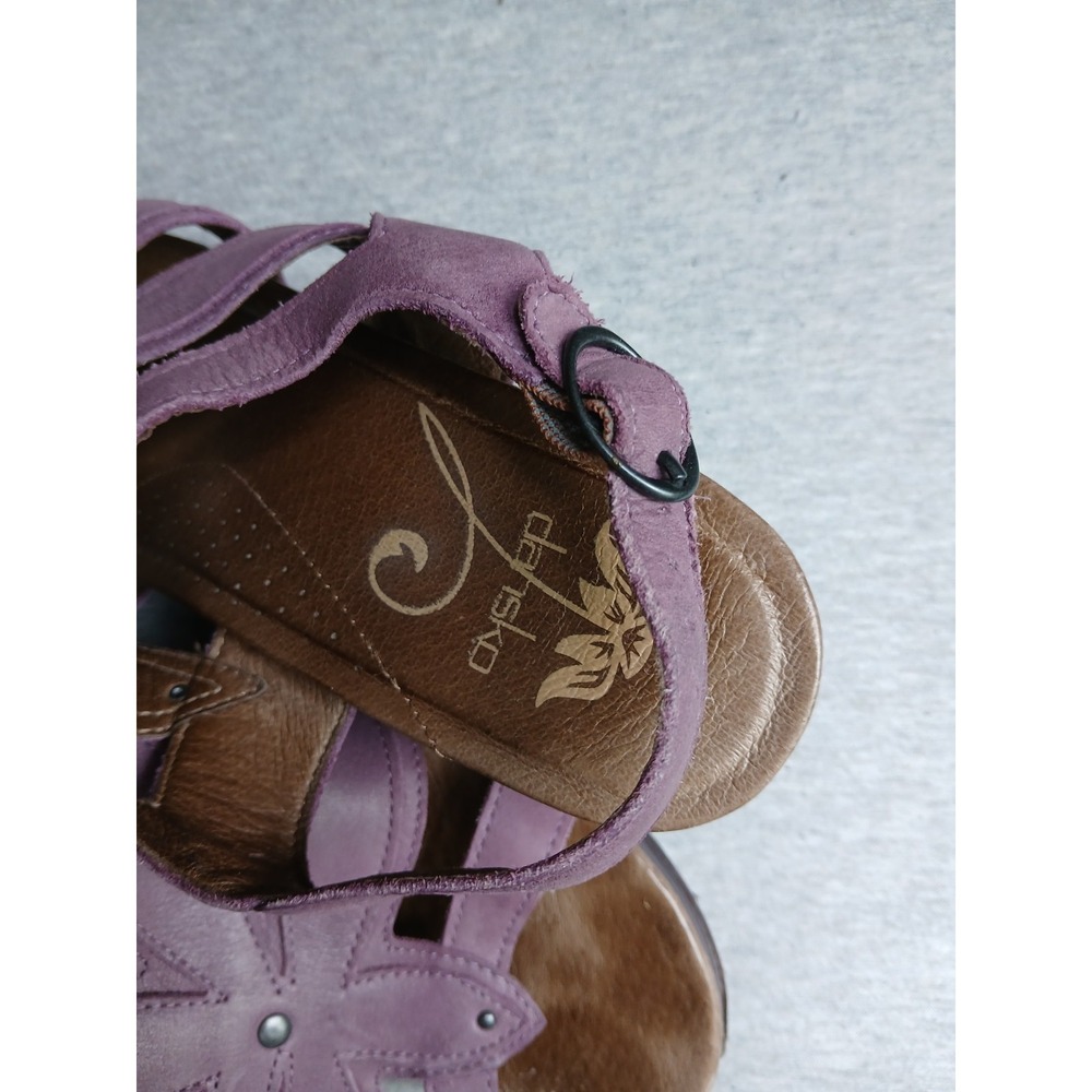 Dansko Sandals 41 / 10.5 Nina Leather Floral Comfort Boho Casual Block Heel - Picture 14 of 16